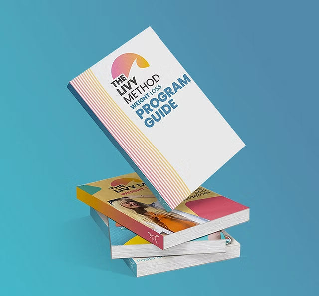 A graphic of the Livy Method Program Guide stacked on top of previous iterations.