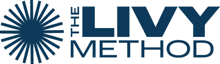 Logo of The Livy Method with a blue design.
