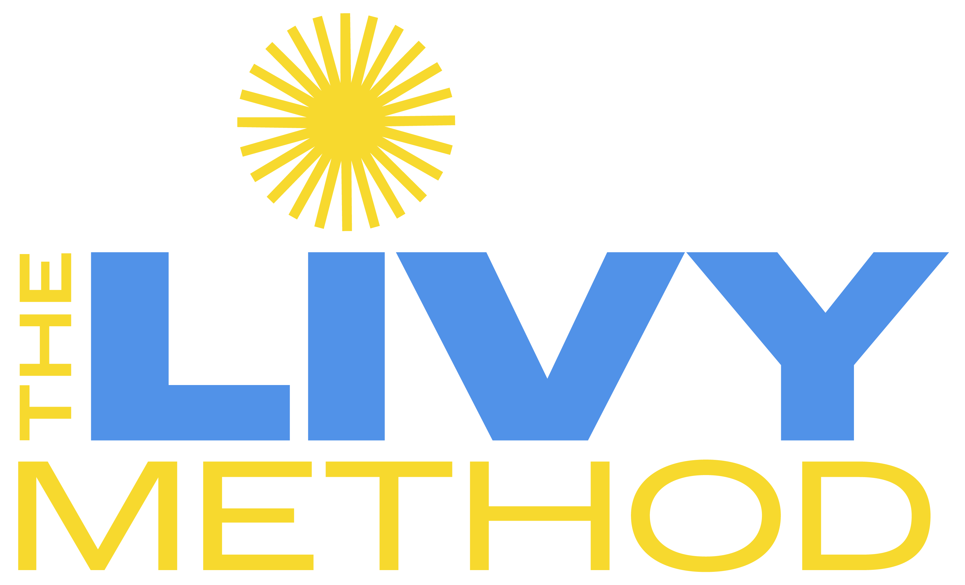 Logo of The Livy Method with a yellow sun graphic on a white background